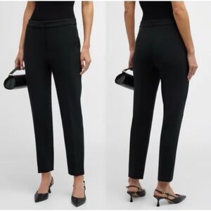 St.John Metallic Black Trouser Pants Crystal Embellishment Size 6